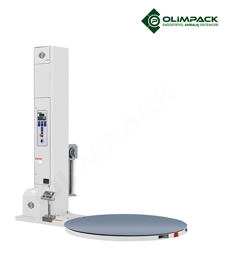 OLİMPACK TERAZİLİ | MOTORLU ÖN GERDİRME PALET STREÇ SARMA MAKİNESİ